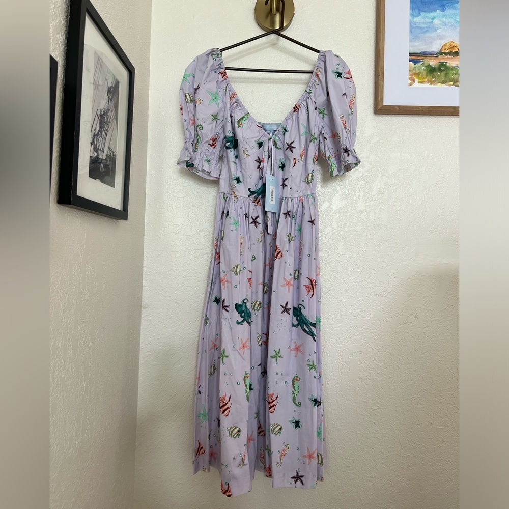 Hill House Ophelia ocean creatures midi dress
